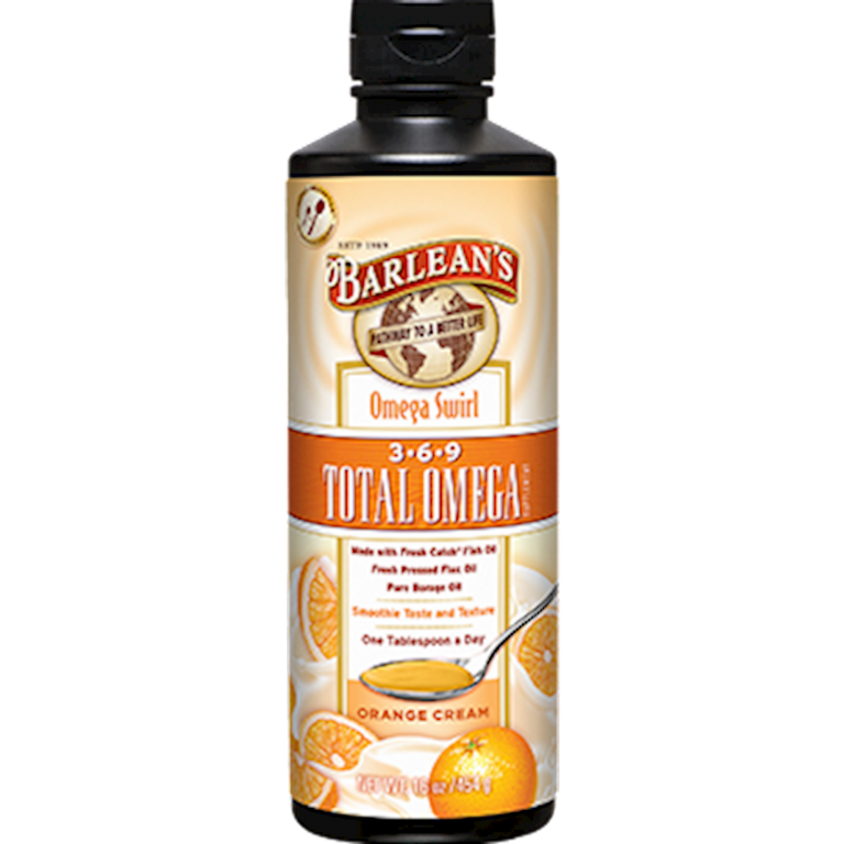 Barlean's Total Omega Oil Blend 369 Orange Cream Flavor Child